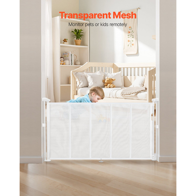 Πτυσσόμενη Πόρτα Μωρού VEVOR με Ύψος 870 mm, Επεκτείνεται σε Πλάτος 1400 mm, Λευκό για Παιδιά και Κατοικίδια