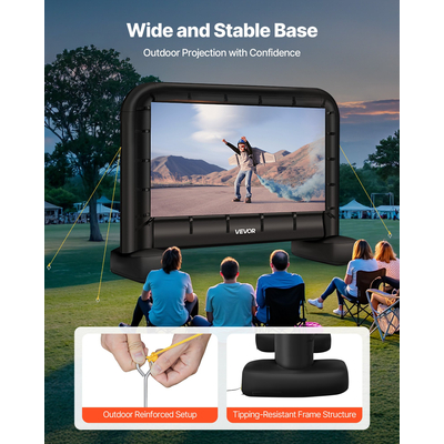 Φουσκωτή οθόνη κινηματογράφου VEVOR 14 ποδιών, προβολή ταινίας 16:9 600D με φορητή τσάντα