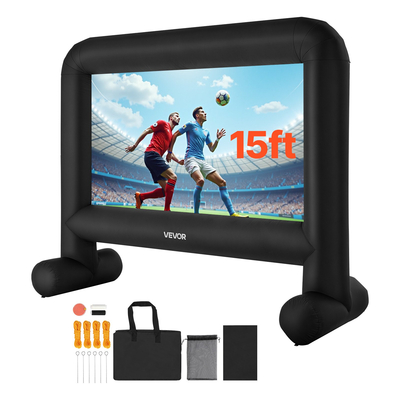 Φουσκωτή οθόνη κινηματογράφου VEVOR 15 ποδιών, προβολέας ταινιών 16:9 600D με φορητή τσάντα