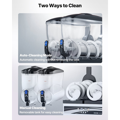 VEVOR Εμπορική Μηχανή Γλυκού 15Lx2 Δεξαμενή Margarita Smoothie Παγωμένης Ποτής