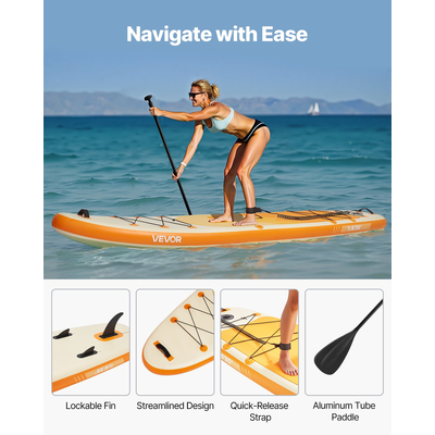 Φουσκωτή σανίδα surf VEVOR Stand Up, σανίδα surf 3,53μ με αξεσουάρ κουπιού