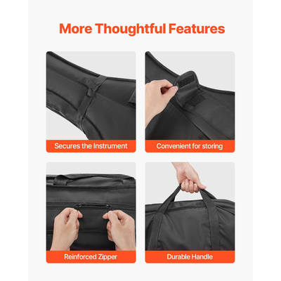 Φορητή τσάντα μεταφοράς για τσέλο VEVOR από σύνθετες ίνες άνθρακα 4/4 πλήρους μεγέθους