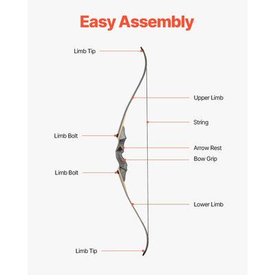 VEVOR 60 ιντσών Ξύλινο τόξο με κυρτό τόξο, κιτ κυνηγετικών βελών, εξάσκησης 45 λίβρες