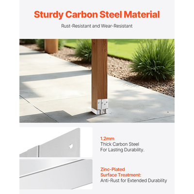 VEVOR 10 τεμάχια αγκύρια βάσης στύλου 6x6 για σκυρόδεμα, εσωτερικό μέγεθος 5,49x5,57 ίντσες