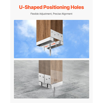 VEVOR 10 τεμάχια αγκύρια βάσης στύλου 6x6 για σκυρόδεμα, εσωτερικό μέγεθος 5,49x5,57 ίντσες