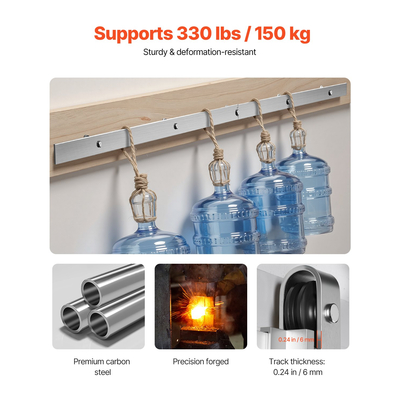 Κιτ εξαρτημάτων συρόμενης πόρτας αχυρώνα VEVOR 5FT για μονή συρόμενη πόρτα αχυρώνα ασημί