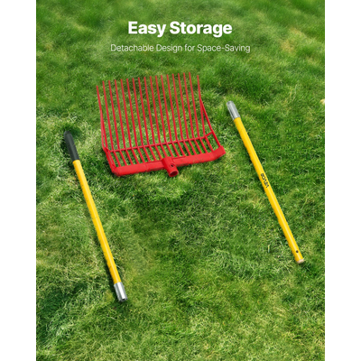 VEVOR Πιρούνι κοπριάς αλόγου Εργαλείο κήπου 18 δοντιών Πλαστικό δίχαλο, τσουγκράνα λάσπης για σανό