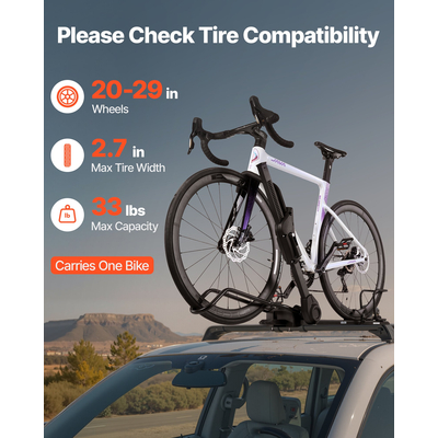 VEVOR Πτυσσόμενη σχάρα ποδηλάτου οροφής βαρέως τύπου για αυτοκίνητο, όρθια τοποθέτηση, κλειδαριά σχάρας