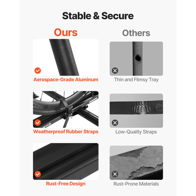 VEVOR Πτυσσόμενη σχάρα ποδηλάτου οροφής βαρέως τύπου για αυτοκίνητο, όρθια τοποθέτηση, κλειδαριά σχάρας