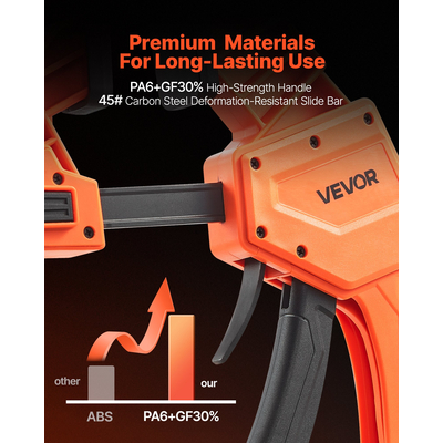Σφιγκτήρες ράβδων VEVOR για ξυλουργική, συσκευασία 2 τεμαχίων, σφιγκτήρας/διανομέας με ένα χέρι 30,48 cm, 154kg