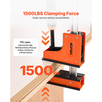 Σφιγκτήρες ράβδου VEVOR για ξυλουργική, 2 τεμάχια, σετ παράλληλων σφιγκτήρων 91,4 cm, ομοιόμορφης πίεσης