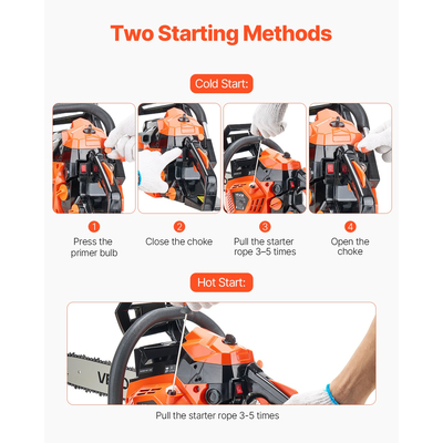 Αλυσοπρίονο Βενζίνης VEVOR 40cc 1,8 HP Αλυσοπρίονο Βενζίνης 14 ιντσών για κοπή ξύλου