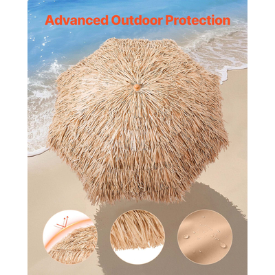 Ομπρέλα VEVOR Tiki με ψάθα, ομπρέλα βεράντας 6 ποδιών δίπλα στην πισίνα και παραλία
