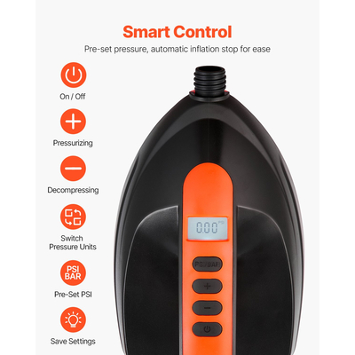 Αντλία VEVOR με κουπί, ηλεκτρική αντλία αέρα SUP 20PSI με υποδοχή αυτοκινήτου 12V DC