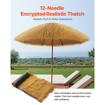 VEVOR Ρολό Στέγης από Thatch Grass 1,3 x 3,9 πόδια Tiki Hut για Φούστα Μπαρ, Διακόσμηση Στέγης για Πάρτι