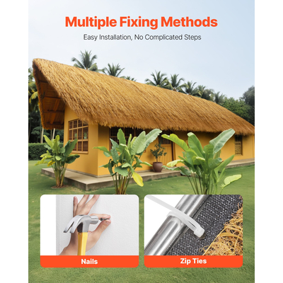 VEVOR Ρολό Στέγης από Thatch Grass 1,3 x 3,9 πόδια Tiki Hut για Φούστα Μπαρ, Διακόσμηση Στέγης για Πάρτι