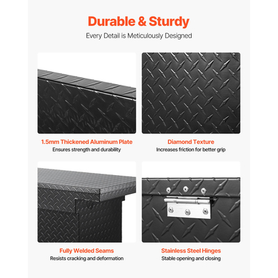 Εργαλειοθήκη VEVOR Crossover 69x20x18 ιντσών βαρέως τύπου από αλουμίνιο για καρότσα φορτηγού