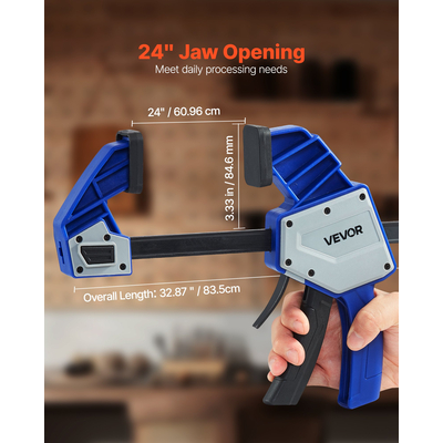 Σφιγκτήρες ράβδων VEVOR για ξυλουργική, συσκευασία 2 τεμαχίων, σφιγκτήρας/διανομέας με ένα χέρι 60,96 cm, 154kg