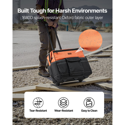 Τσάντα εργαλείων VEVOR Rolling Tool Bag 27 θέσεων, βαρέως τύπου, με ρόδες