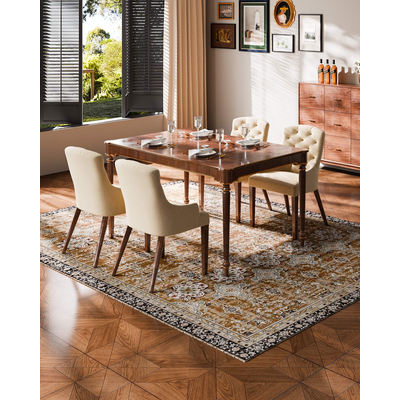 Χαλί VEVOR Μεγάλης Επιφάνειας 7,5x9,5 πόδια Αντιολισθητικό Εσωτερικού Χώρου, Vintage Καφέ Πράσινο