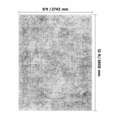 Χαλί μεγάλης επιφάνειας VEVOR 9 x 12 πόδια αντιολισθητικό, ανθεκτικό σε σχίσιμο, σε χρώμα μποέμ γκρι