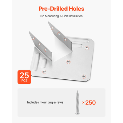 Δεματικά VEVOR Hurricane για δοκούς, εσωτερικό μέγεθος 5,31x1,57x2,48 ίντσες/135x40x63 χιλ. 25 τεμάχια