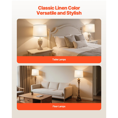 VEVOR Σετ 2 Αμπαζούρ με Άρπα, 11 x 13 x 10 ίντσες, Μεσαίο (Λευκό)