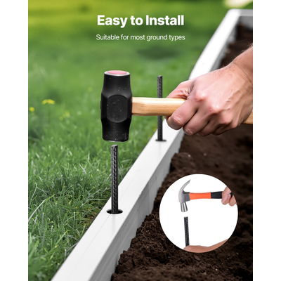 VEVOR 24 ιντσών 20 τεμάχια οπλισμού, ίσια γαλβανισμένα άγκυρα εδάφους βαρέως τύπου