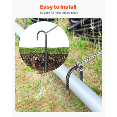 VEVOR 16 ιντσών 24 τεμάχια οπλισμού, βαρέως τύπου με γάντζο J, γαλβανισμένες άγκυρες εδάφους