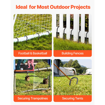 VEVOR 16 ιντσών 24 τεμάχια οπλισμού, βαρέως τύπου με γάντζο J, γαλβανισμένες άγκυρες εδάφους