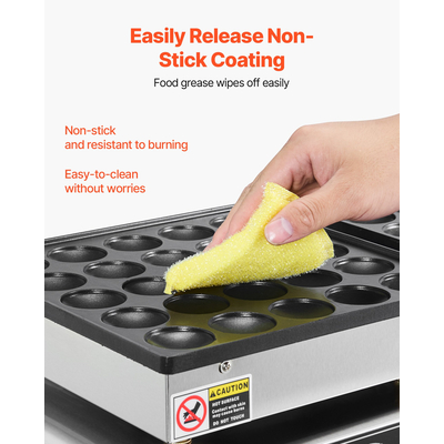 VEVOR 50 τεμάχια μίνι ολλανδική μηχανή για τηγανίτες, επαγγελματική, αντικολλητική, αρτοποιός Dorayaki, 1800W