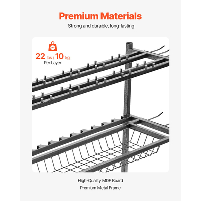 Βάση καλαμιού ψαρέματος VEVOR 15, οργανωτής καροτσιού ψαρέματος για τροχούς γκαράζ