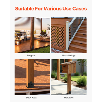 VEVOR 2 τεμάχια Βάση στήριξης στύλου 6x6 Ξύλινη άγκυρα στύλου φράχτη Εσωτερικό μέγεθος 5,9x5,55 ίντσες