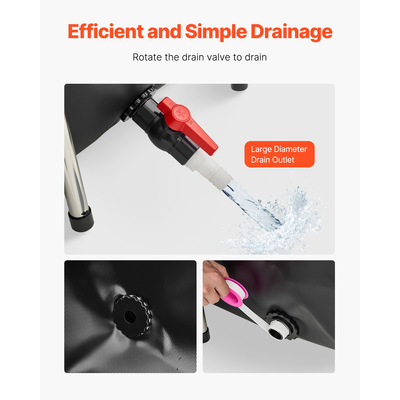 Λίμνη VEVOR από καμβά, υπέργεια δεξαμενή Koi 270 γαλονιών με ευδιάκριτο πάνελ θέασης