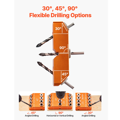 Οδηγός τρυπανιού VEVOR, φορητός οδηγός ακριβείας για τρυπάνι με γωνία 30/45/90 μοιρών