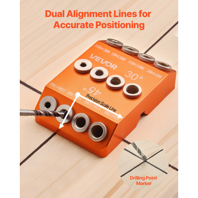 Οδηγός τρυπανιού VEVOR, φορητός οδηγός ακριβείας για τρυπάνι με γωνία 30/45/90 μοιρών