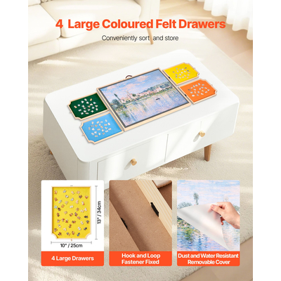 VEVOR Φορητό Ξύλινο Παζλ 1000 Τεμαχίων με Κάλυμμα Συρταριού 73x53εκ.