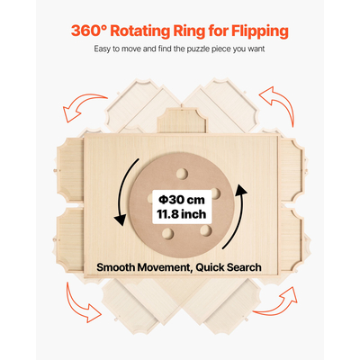 VEVOR Φορητό Ξύλινο Παζλ 1000 Τεμαχίων με Κάλυμμα Συρταριού 74x53εκ.