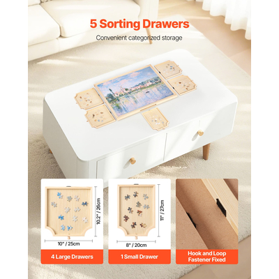 VEVOR Φορητό Ξύλινο Παζλ 1000 Τεμαχίων με Κάλυμμα Συρταριού 74x53εκ.