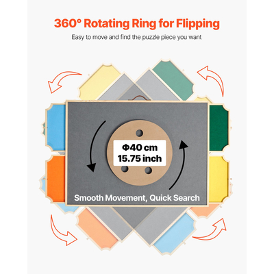 VEVOR Φορητό Ξύλινο Παζλ 1500 Τεμαχίων με Κάλυμμα Συρταριού 86x63εκ.