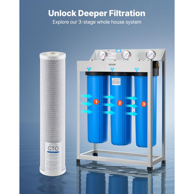 Whole House Water Filter Replacement Cartridge 4.5"x20" CTO Carbon 2 Pack | VEVOR US