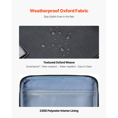 28-Inch Softside Expandable Luggage with Spinner Wheels Checked Suitcase Black | VEVOR US