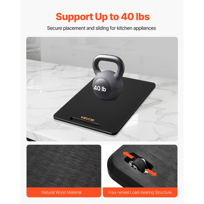 Συρόμενος Δίσκος Συσκευής VEVOR 16 x 12 ιντσών για Καφετιέρα, Μαύρος