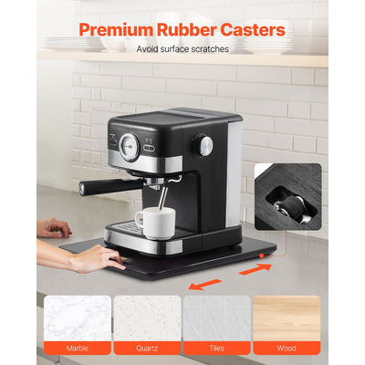 Συρόμενος Δίσκος Συσκευής VEVOR 16 x 12 ιντσών για Καφετιέρα, Μαύρος