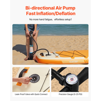 Φουσκωτή σανίδα surf VEVOR Stand Up, σανίδα surf 3,23μ με αξεσουάρ κουπιού