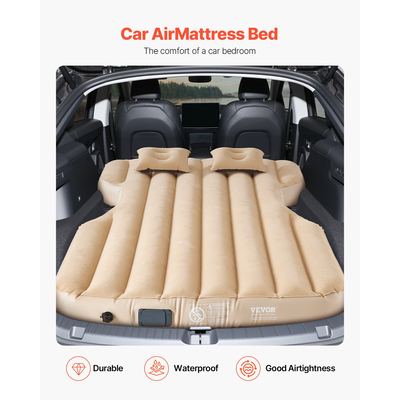 Car Air Mattress Inflatable Car Camping Travel Bed Sleeping Pad Built in Pump | VEVOR US