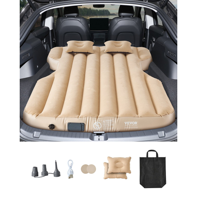 Car Air Mattress Inflatable Car Camping Travel Bed Sleeping Pad Built in Pump | VEVOR US