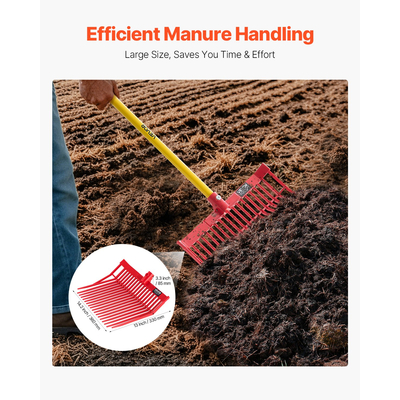 6Pcs Manure Fork Replacement Head 18 Tine Horse Stable Stall Mulch Fork Heads | VEVOR US