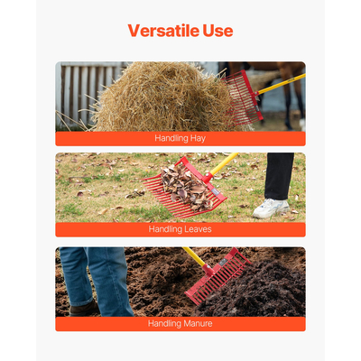 6Pcs Manure Fork Replacement Head 18 Tine Horse Stable Stall Mulch Fork Heads | VEVOR US