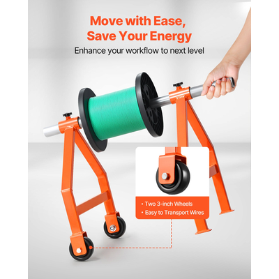 Βάση καρουλιών συρμάτων VEVOR για καρούλια διαμέτρου έως 29,9 ίντσες, με ρόδες